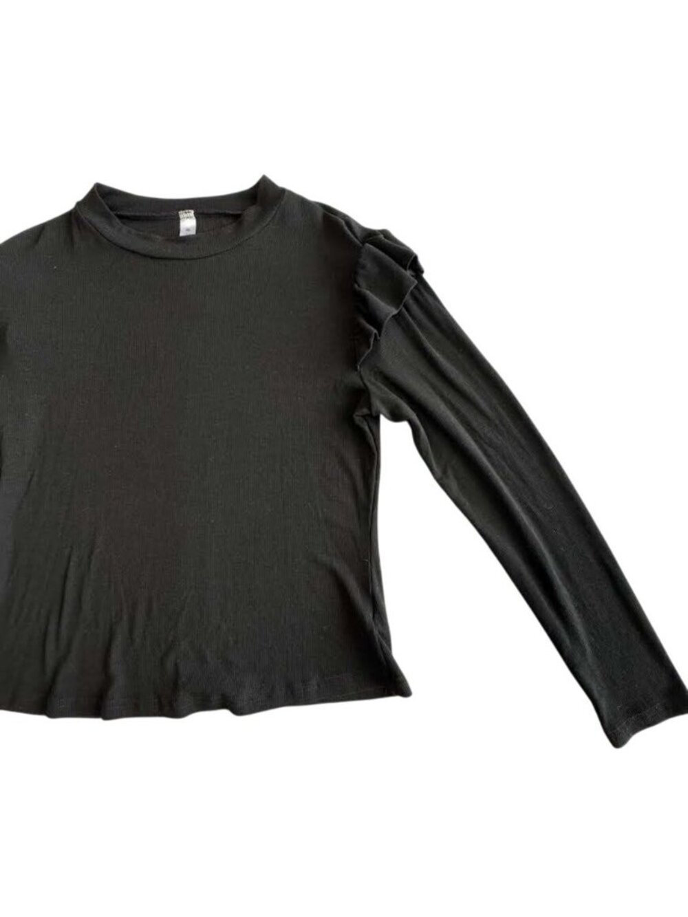 Black Ruffle Sleeve Top‎ | Women's Long Sleeve Blouse | Size XL - Picture 2 of 5